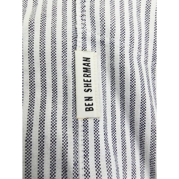 Ben Sherman Medium Mens Pocket Logo Black White Stripe The British Oxford Shirt - Picture 6 of 11